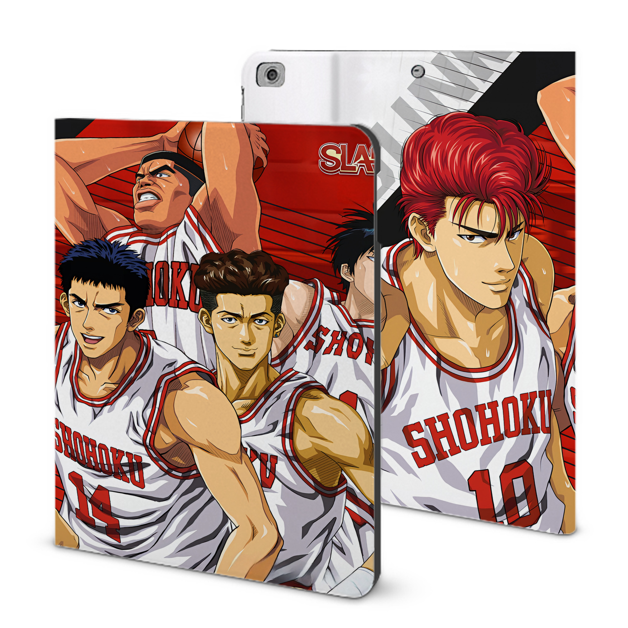 （画像用） SLAM DUNK／スラムダンク IPad ケース ブック型 PUレザー TPU 耐衝撃 軽量 薄型 ペン収納なし 全面保護 IPad 各モデル対応